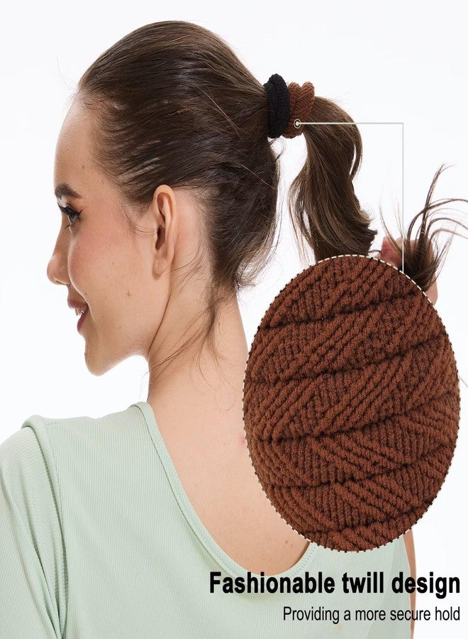 جادمكيندز ربطات شعر سميكة غير ملحومة من GADIEMKENSD، ربطة شعر مرنة لا تسبب تلف الشعر، حامل ذيل حصان للنساء والفتيات، إكسسوارات شعر بدون ألم (أسود) 6 قطع - Image 5